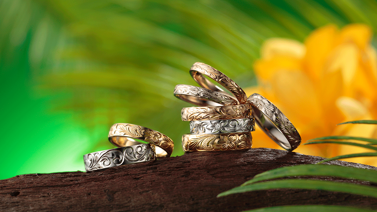 上品なハワイアン結婚指輪はこれ！彫り模様の美しさを感じるブランド