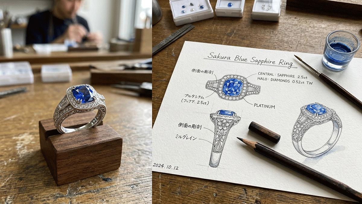 時を超えて輝きを繋ぐ——受け継いだブルーサファイアを、今の私を彩る一生もののデザインへ