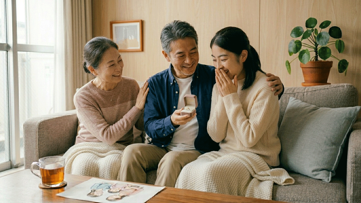 「おめでとう」の気持ちをダイヤモンドに込めて。ご両親の婚約指輪を、お嬢様の未来を照らすお守りへ