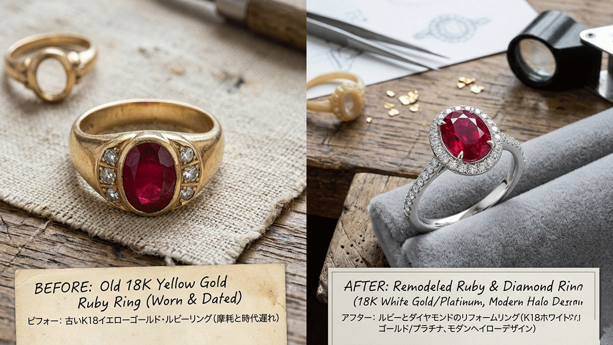 先代から受け継いだルビーを、今のあなたに寄り添う宝物へ
